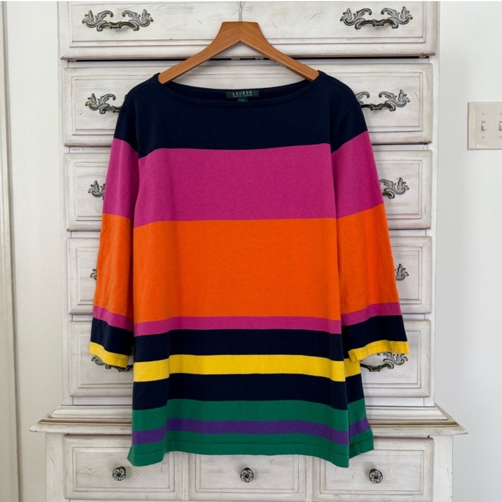 Ralph Lauren Striped Preppy Cotton Sweater